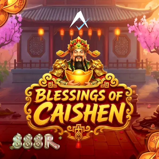 Tampilan visual slot Blessings of Caishen dengan elemen emas dan naga